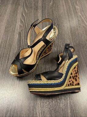Christian Louboutin espadrilles wedge heels sandals 37.5
